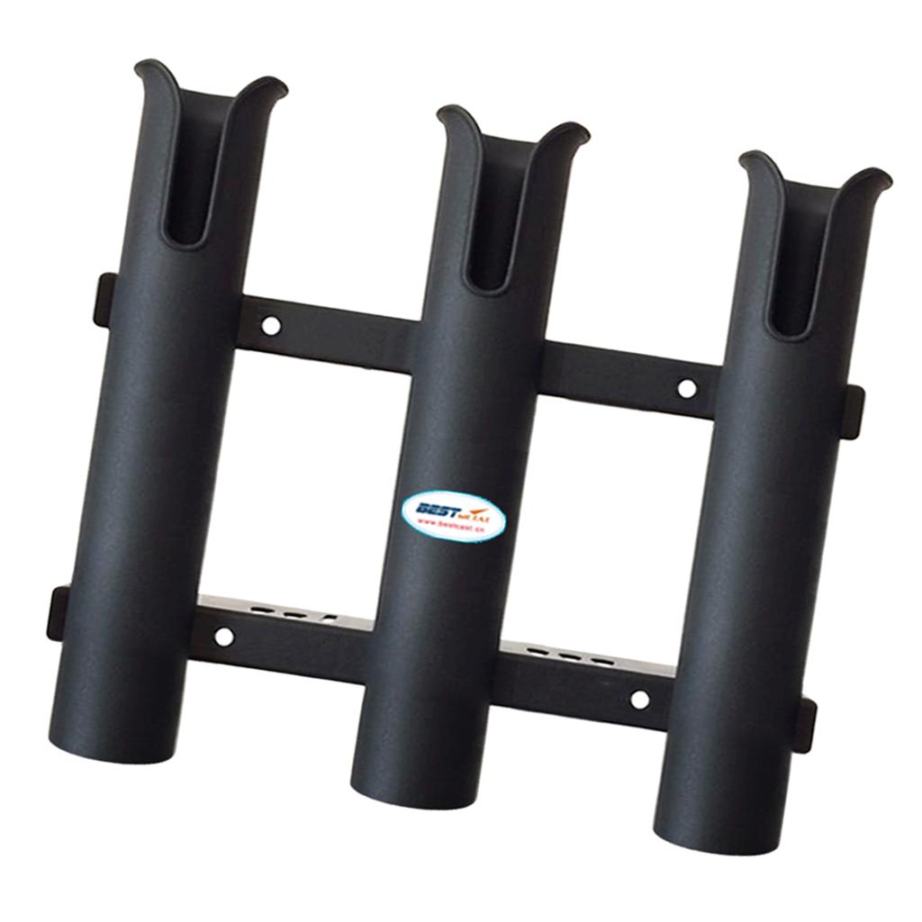 3 Rod Black Fishing Rod Holder Bracket Racks Sockets for Boat Yatch Fishing