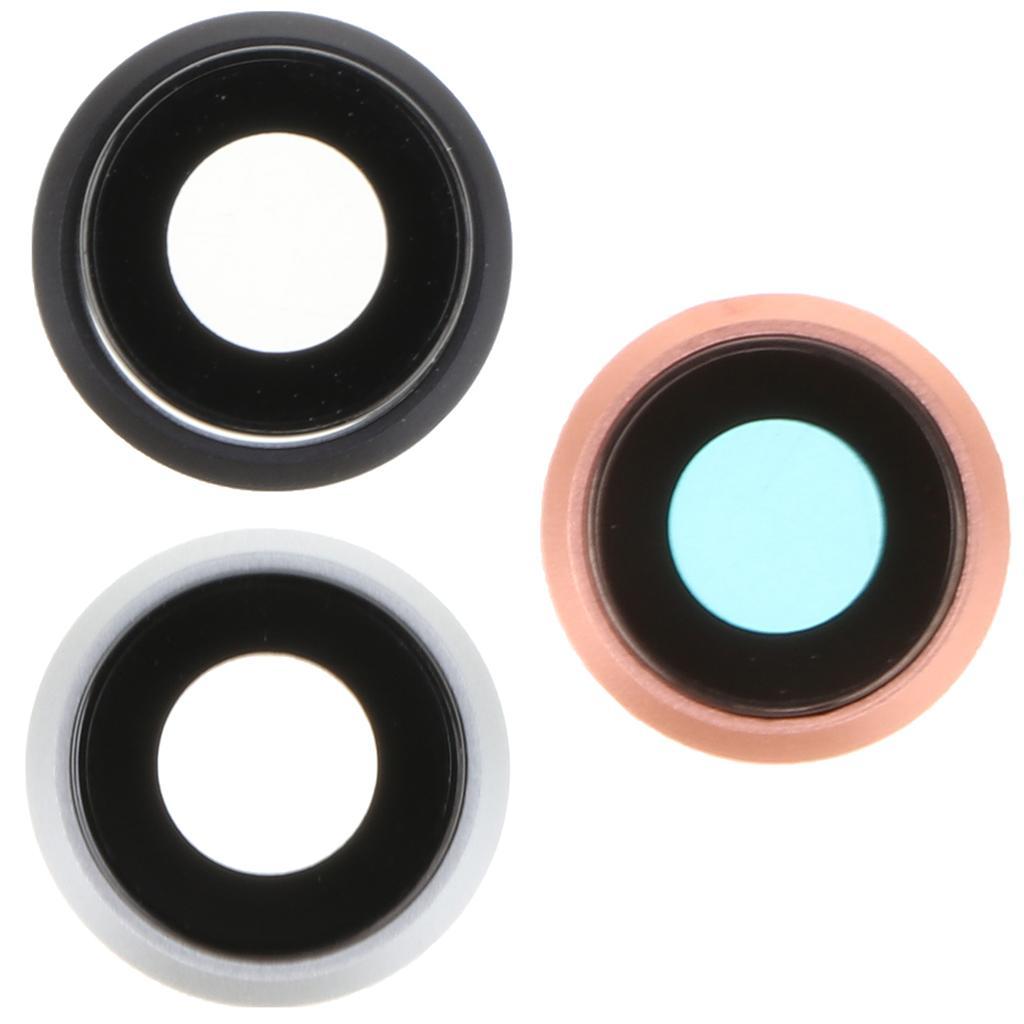 Phone Rear Camera Lens Cover Glass & Metal Frame Holder For 8