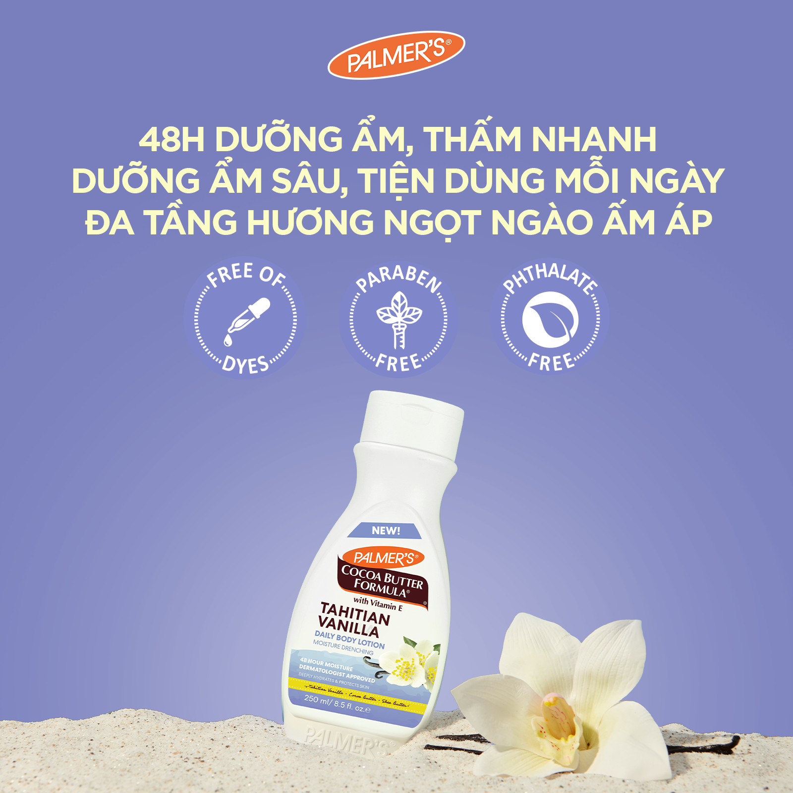 [Mới] Combo 2 Sữa Dưỡng Thể Toàn Thân Palmer's Tahitian Vanilla Lotion 250ml/ 400ml