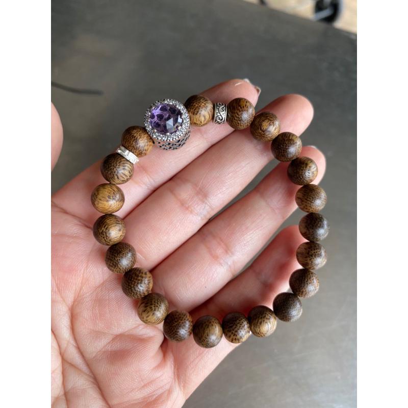Vòng trầm hương mix charm đá