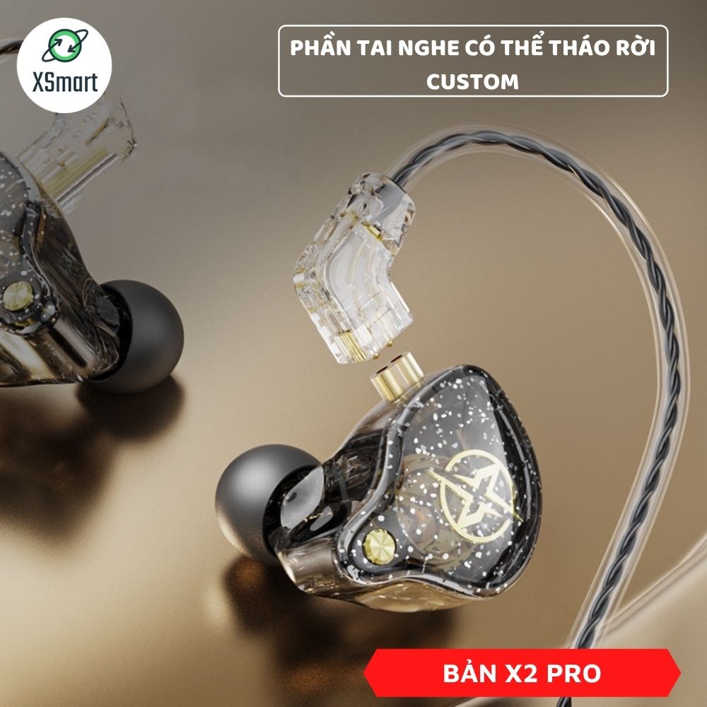 Tai Nghe Gaming Nhét Tai Chống Ồn Cực Tốt XSmart X2 Pro Âm Bass Siêu Khủng, Có Mic, jack Cắm 3.5mm Dành Cho Điện Thoại, PC - Hàng Chính Hãng