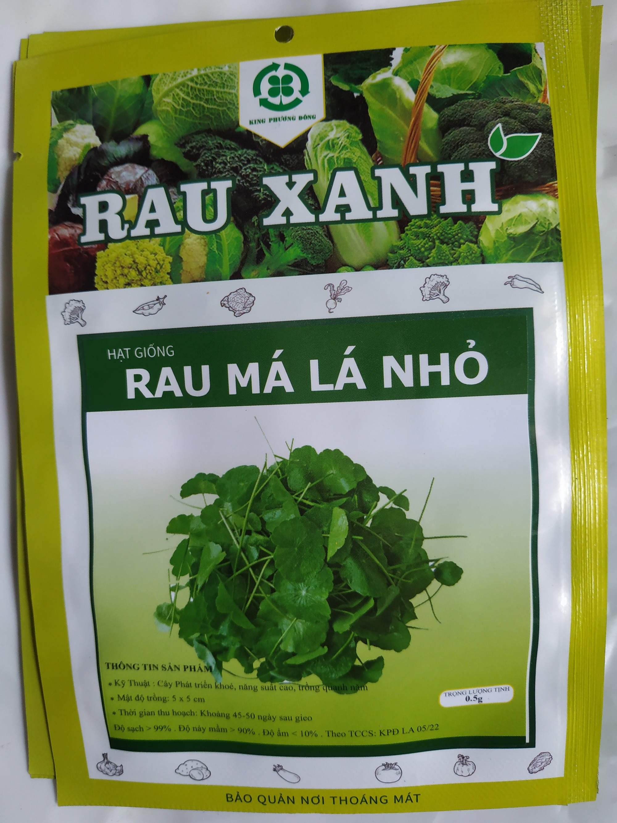 Hạt giống RAU MÁ LÁ NHỎ - gói 0.5 gram