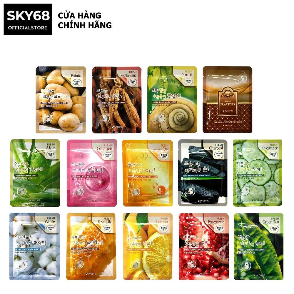 Mặt nạ dưỡng da trắng sáng 3W Clinic Fresh Mask Sheet 23ml