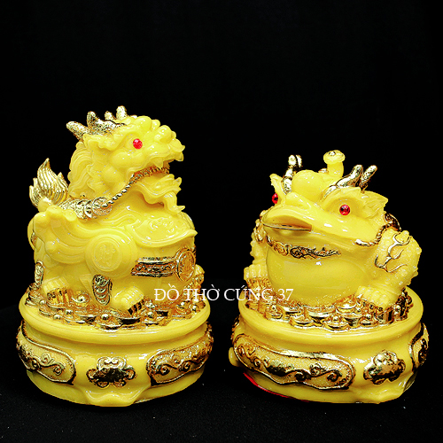 CÓC + TỲ HƯU phong thủy màu vàng
