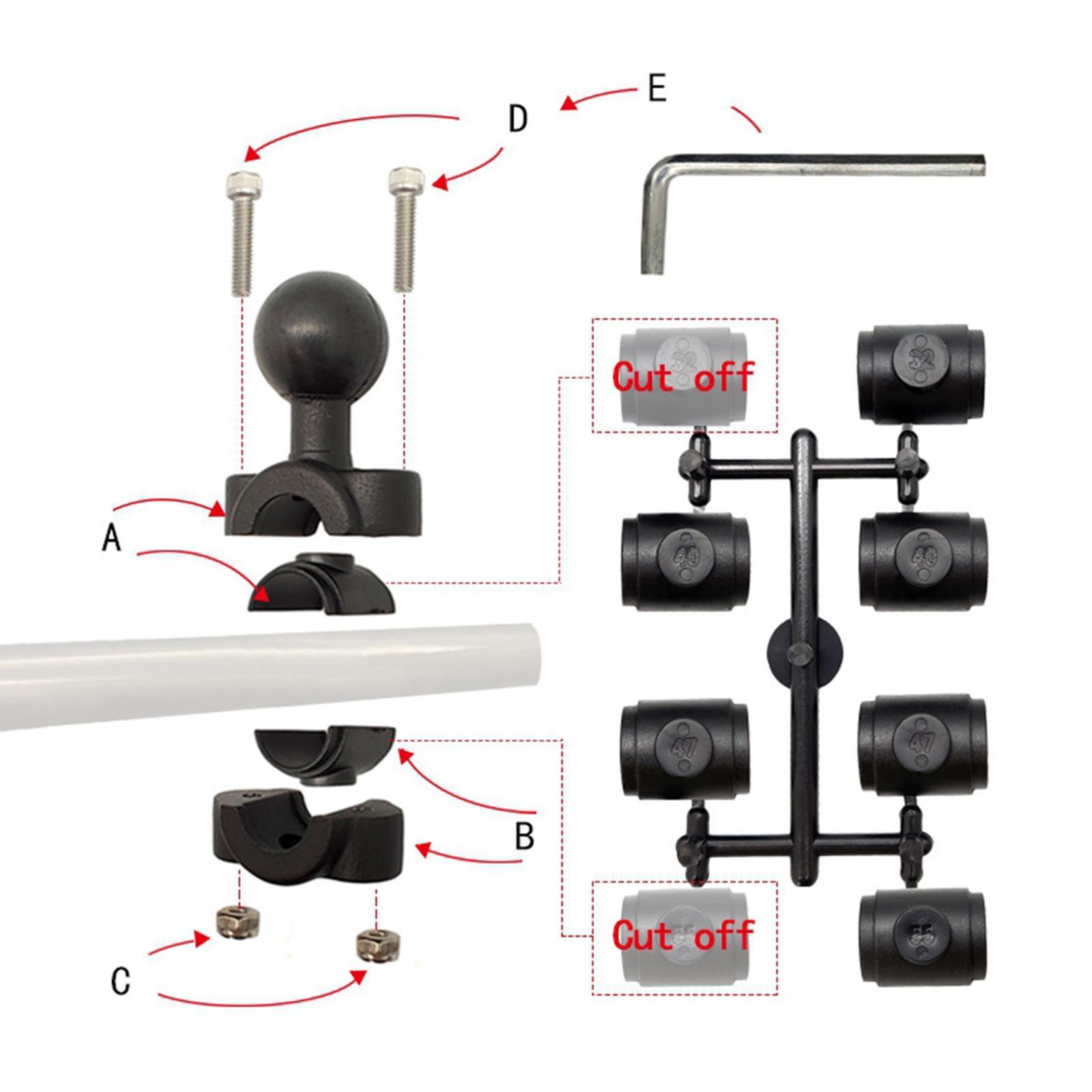 Motorcycle Handlebar Phone Holder 25.4mm Ball base Kit Accessory