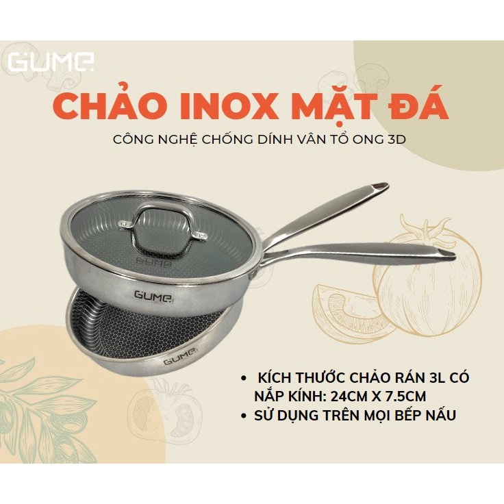 Bộ Nồi Inox 5 Món Cao Cấp GUME - Đế 5 Lớp - Hàng Nhập Hàn Quốc