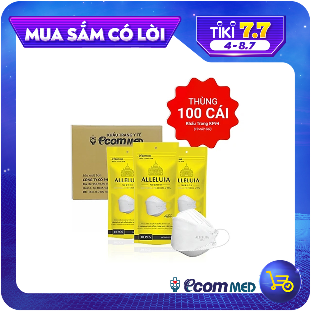 Thùng 100 Khẩu Trang KF94 Công Giáo EcomMed