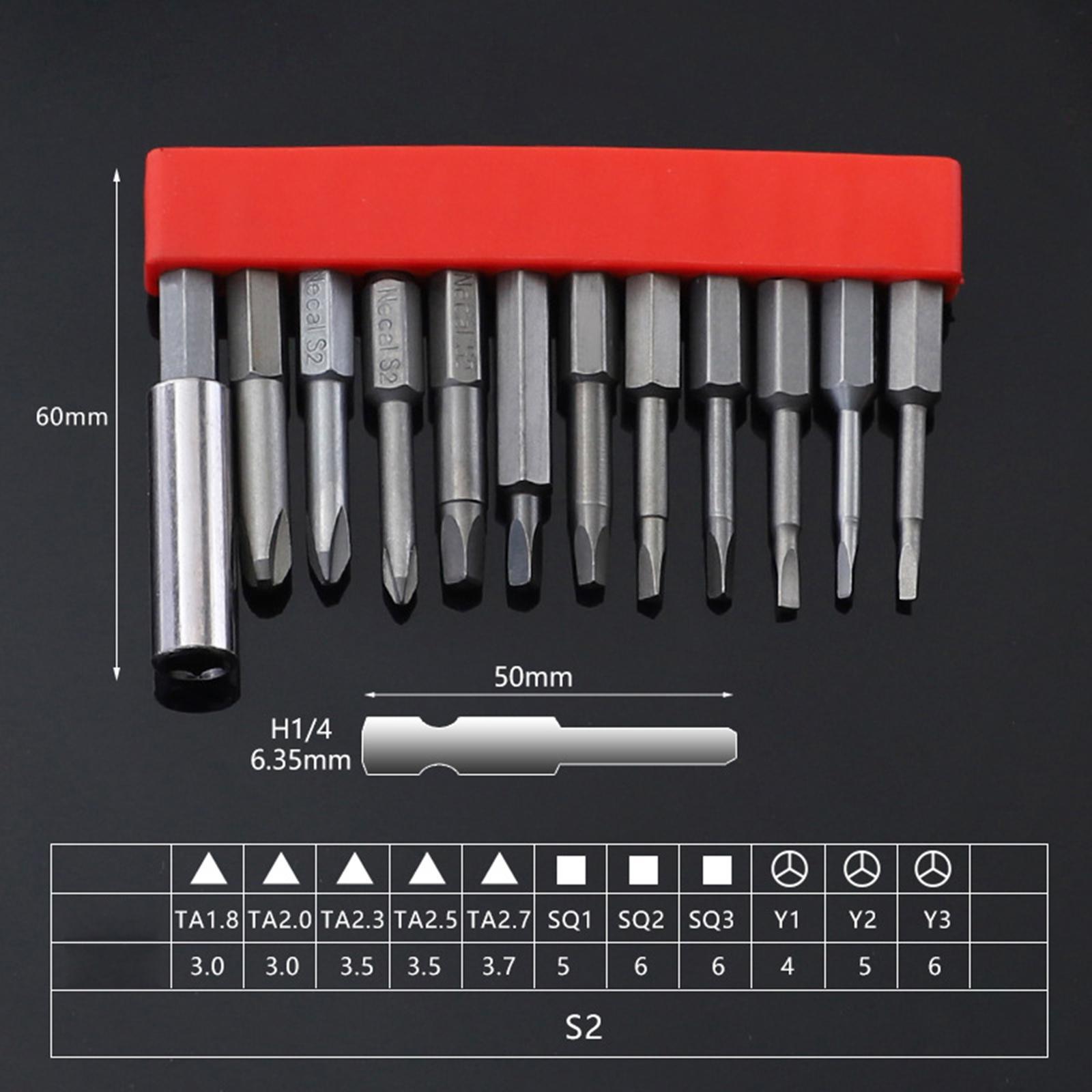 12x Magnetic Screwdriver Bit Set 1/4 inch Hex Shank for Computer Watch
