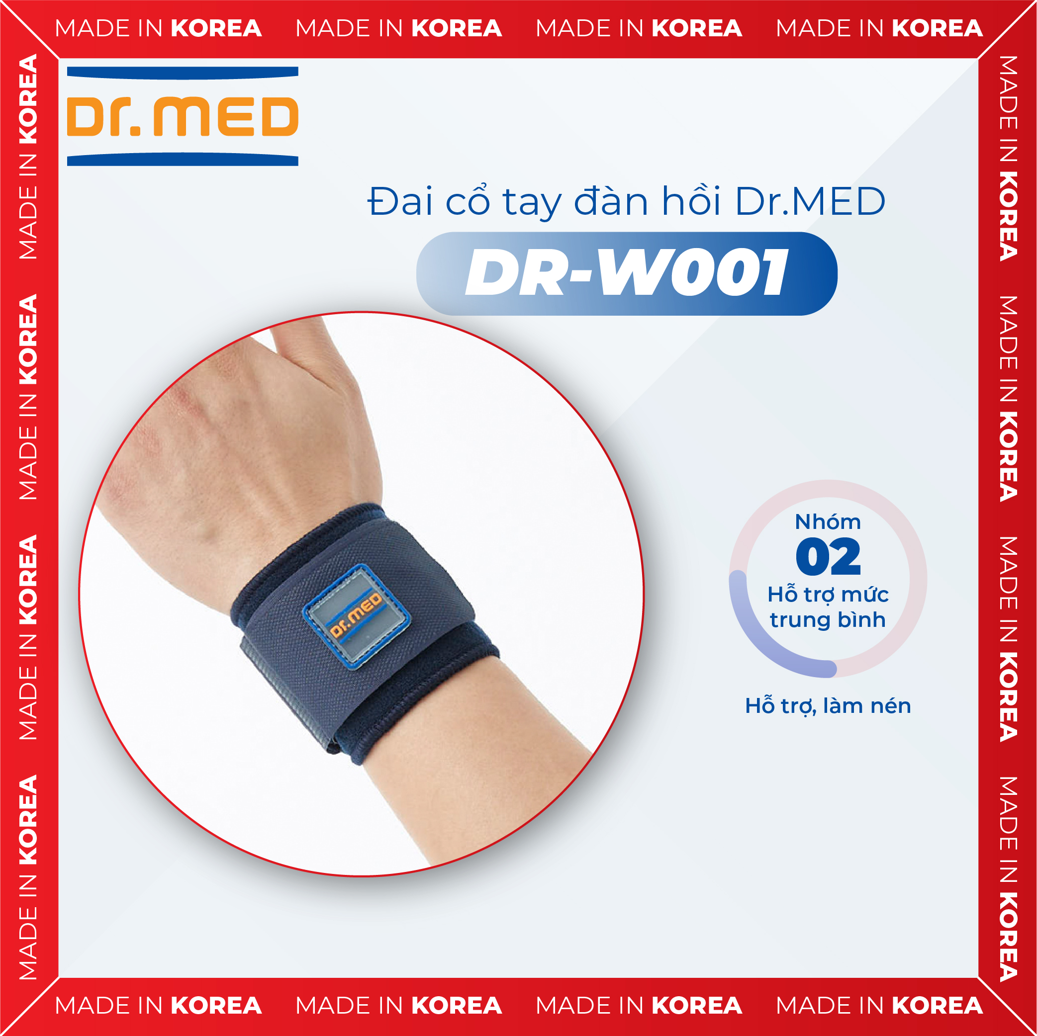 Đai cổ tay đàn hồi Dr.MED DR-W001