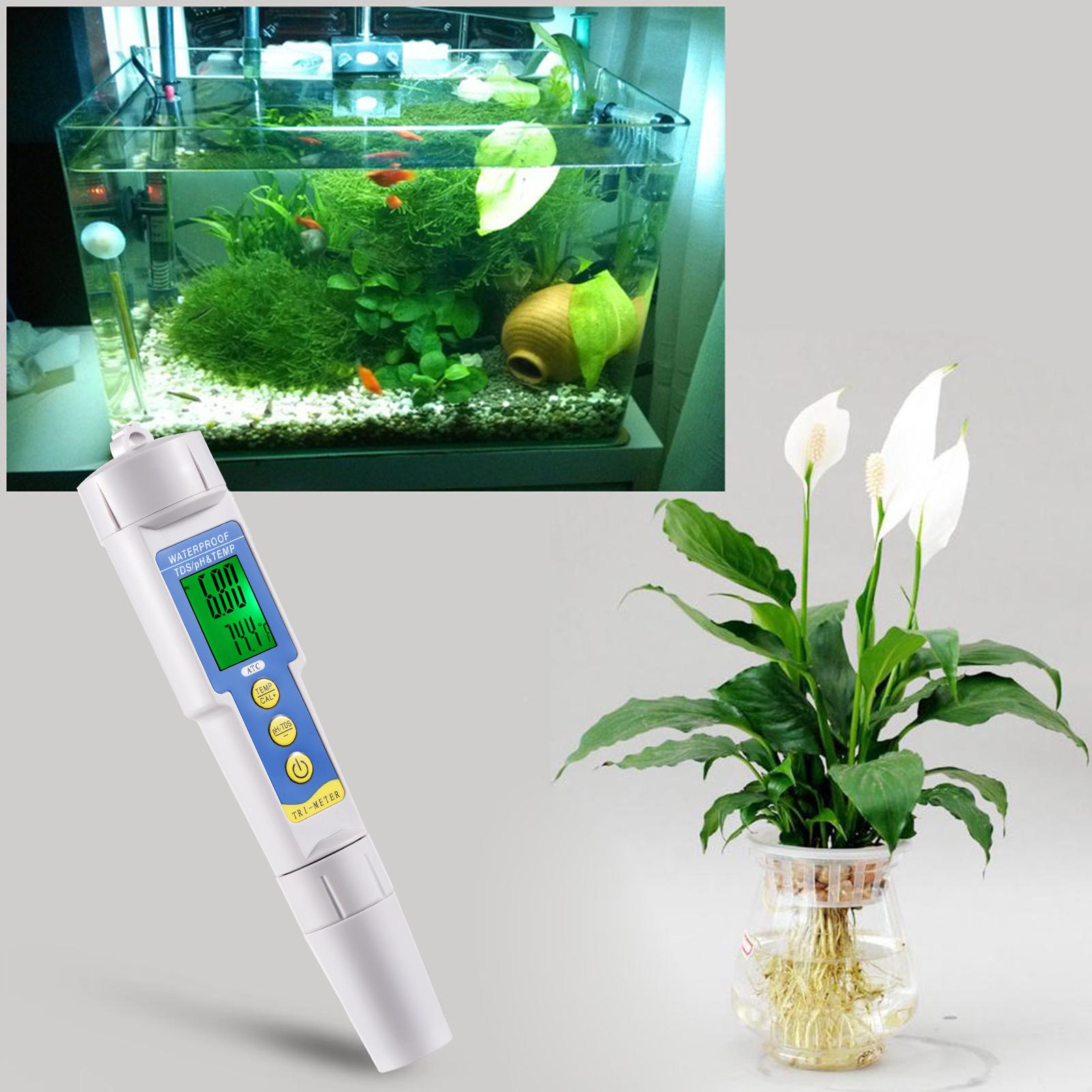 Mini Professional 3 in 1 Water Quality Tester Multi-parameter Water Quality Monitor pH & TDS Meter Acidometer Water Quality Analysis Device