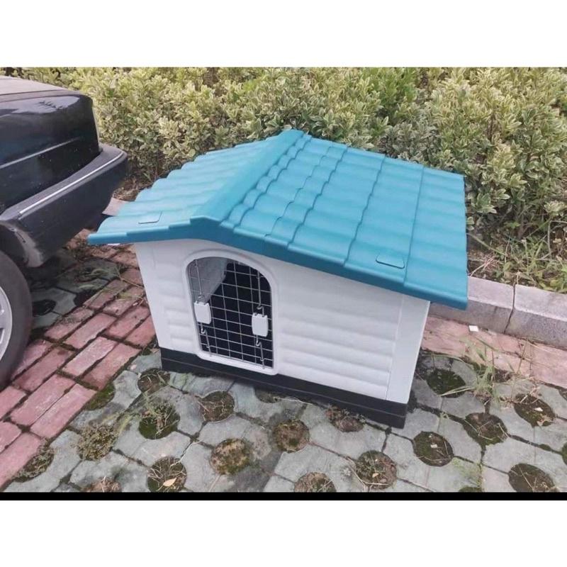 Nhà/ Chuồng cho chó  bằng nhựa 2 cửa có hiên XINDING Pet House 424 sử dụng ngoài trời cho thú cưng