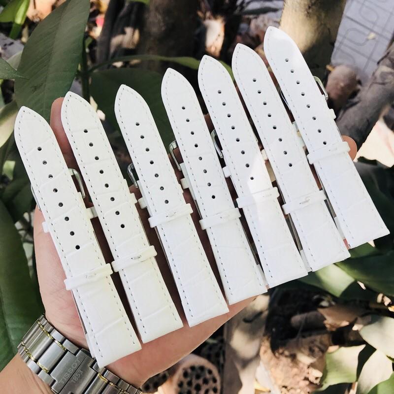 Dây da đồng hồ nam nữ chất lượng cao đủ size 12,14,16,18,20,22,24mm