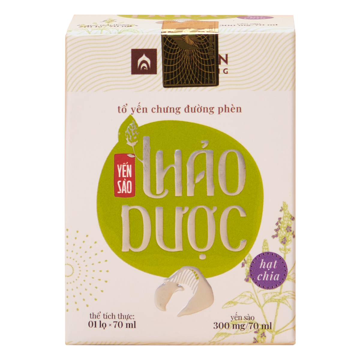 Nước Yến Chưng Sẵn Yến Sào Thảo Dược Hạt Chia - Hộp 1 Lọ 70 ml - Tổ Yến Chưng Đường Phèn - Nhà Yến Nha Trang - Đặc Sản Nha Trang