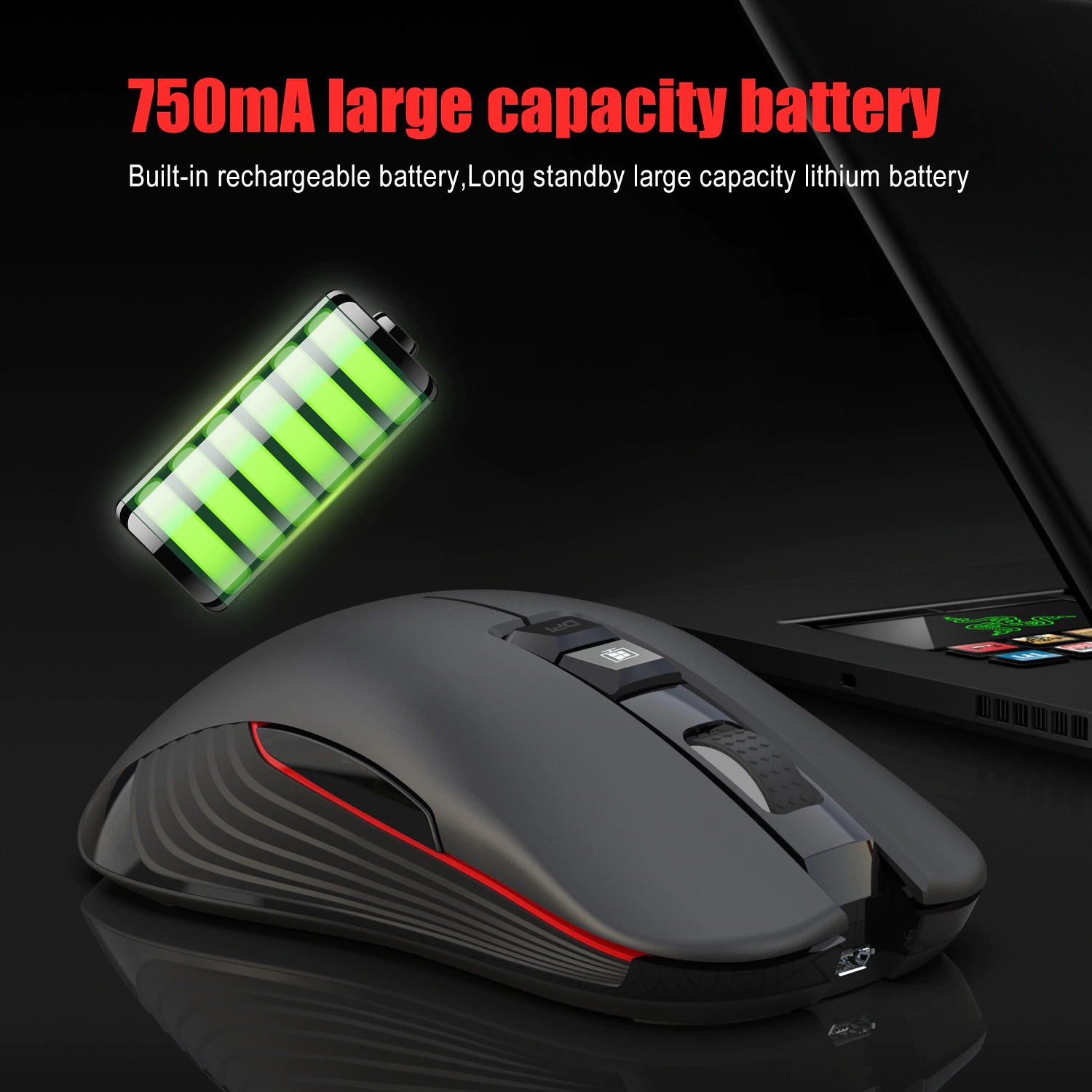 Chuột Gaming LED Chơi Game Không Dây Wireless 2.4GHZ 3600DPI T30 - Hàng Nhập Khẩu