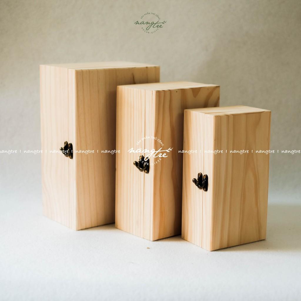 COMBO 3 Hộp gỗ chữ nhật, hộp nắp gỗ đựng đồ
