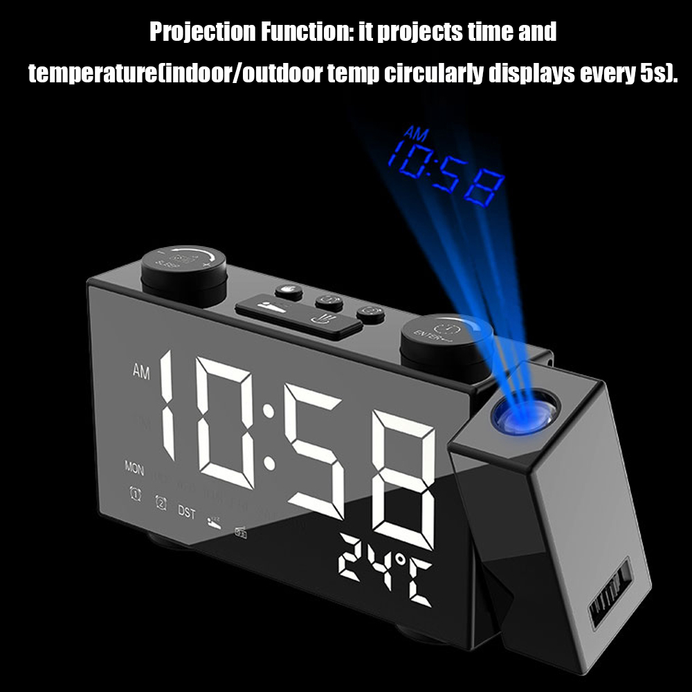 Đồng hồ báo thức kỹ thuật số đa năng có màng LCD hiển thị thời gian , dự báo thời tiết