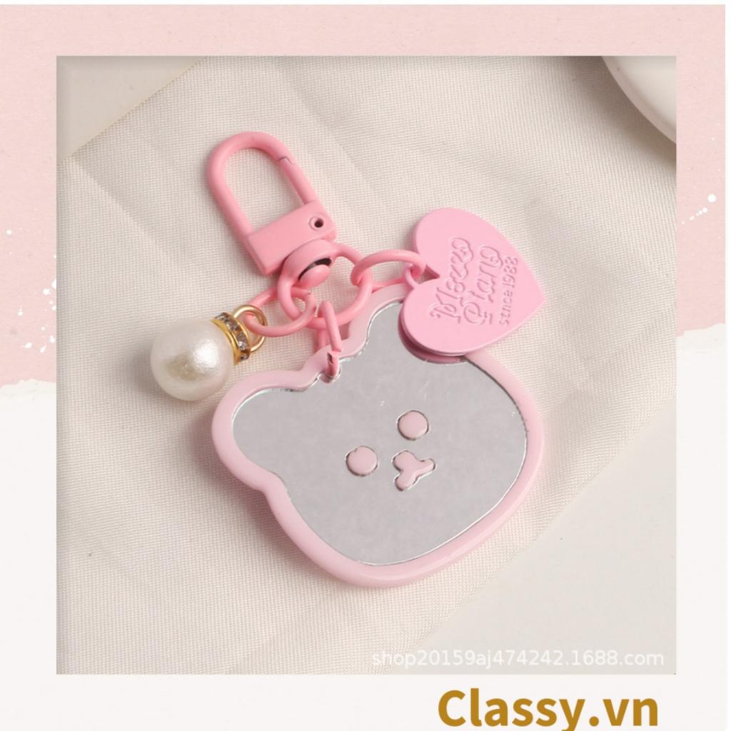 Móc khóa mặt gấu nhựa Classy đính kèm trái tim dễ thương PK1541