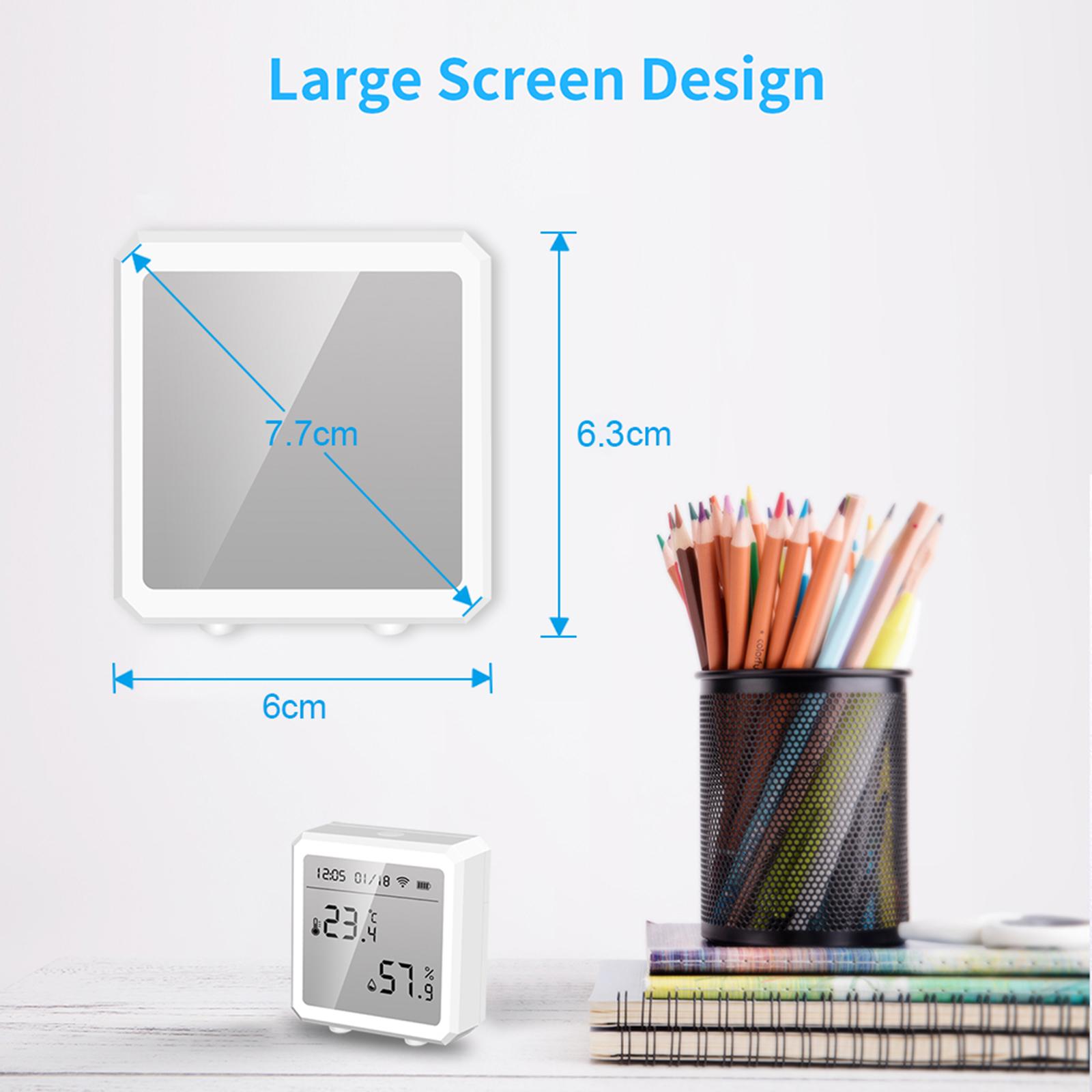 Tuya Smart WiFi Temperature Humidity Sensor Indoor Hygrometer Thermometer APP Remote Control with LCD Screen T&H Sensor ℃/℉ Switchable Compatible with Alexa Google Home