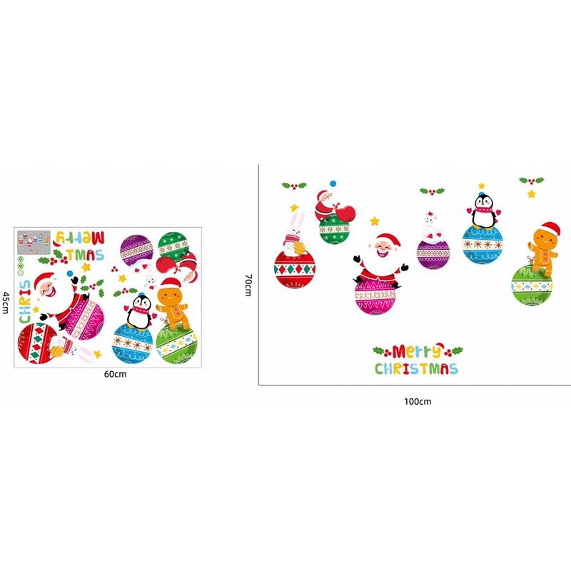 COMBO Decal trang trí Noel - Rèm bong bóng phối noel quà