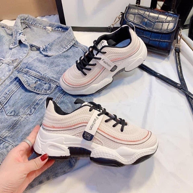 Giày thể thao nữ Sneaker nữ đế gồ siêu đẹp phong cách hàn quốc Hot Trend 2021