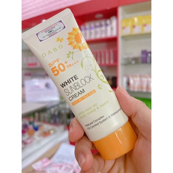 Kem Chống Nắng Tự Nhiên Mỏng Nhẹ Dabo Whitening Sunblock Cream Hàn Quốc 70ml Và Mặt Nạ Benew.