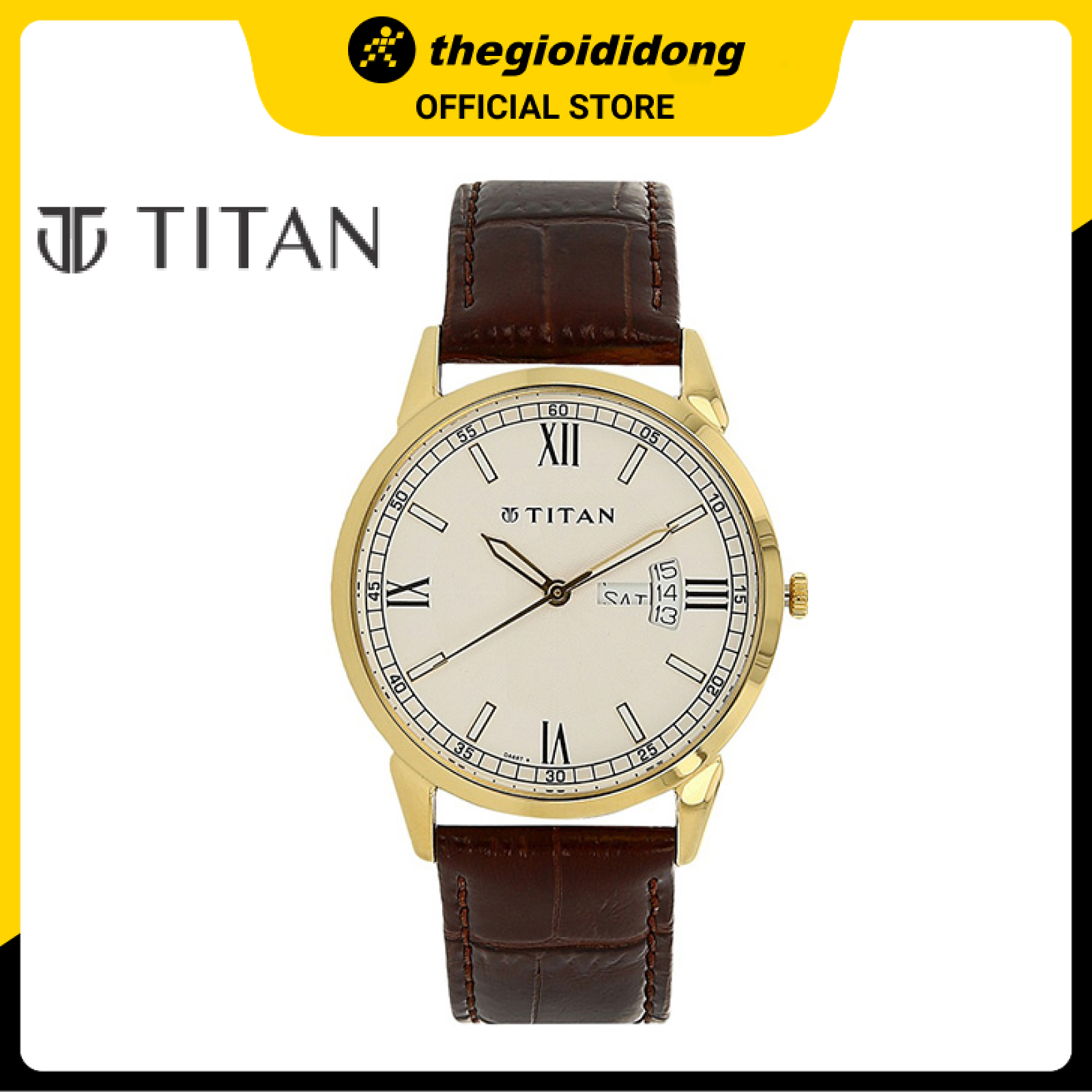 Đồng Hồ Nam Dây Da Titan 1521YL08