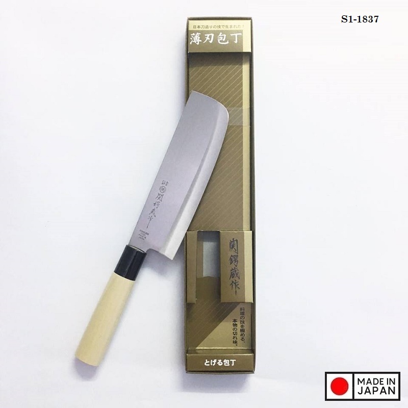 Dao thái cắt rau cán gỗ của Nhật Bản lưỡi dài17.3cm thép không gỉ - Hàng nội địa Nhật Bản |#Made in Japan|