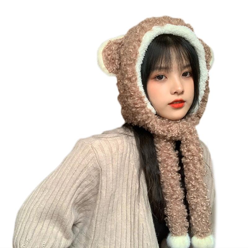 Ngọt Ngào Hoạt Hình Dễ Thương Gấu/Nón Tai Thỏ Leifeng Nón Món Quà Mùa Đông Chống Gió Khăn Dễ Thương Mùa Đông Dày Khăn Cho Người Trưởng Thành kid