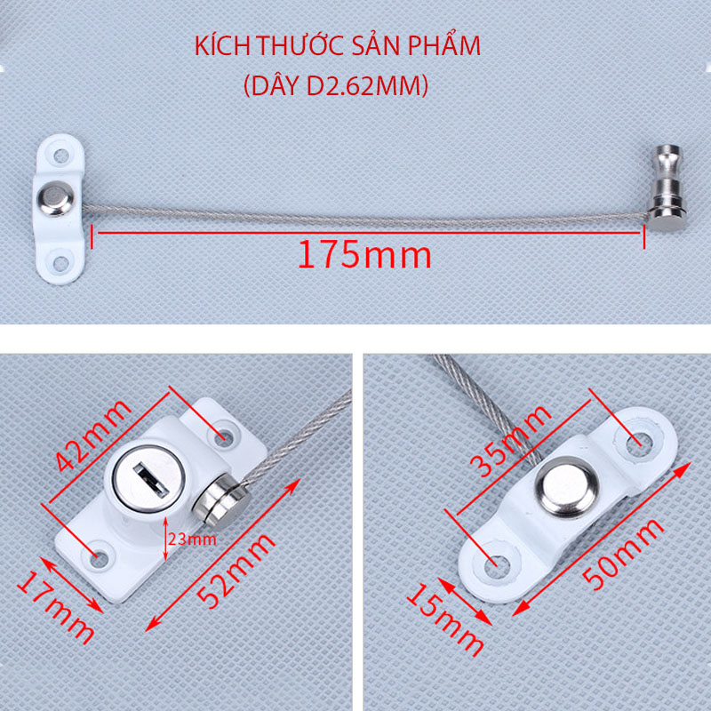 Khóa dây cho cửa sổ J6405 chống trộm, an toàn cho trẻ em