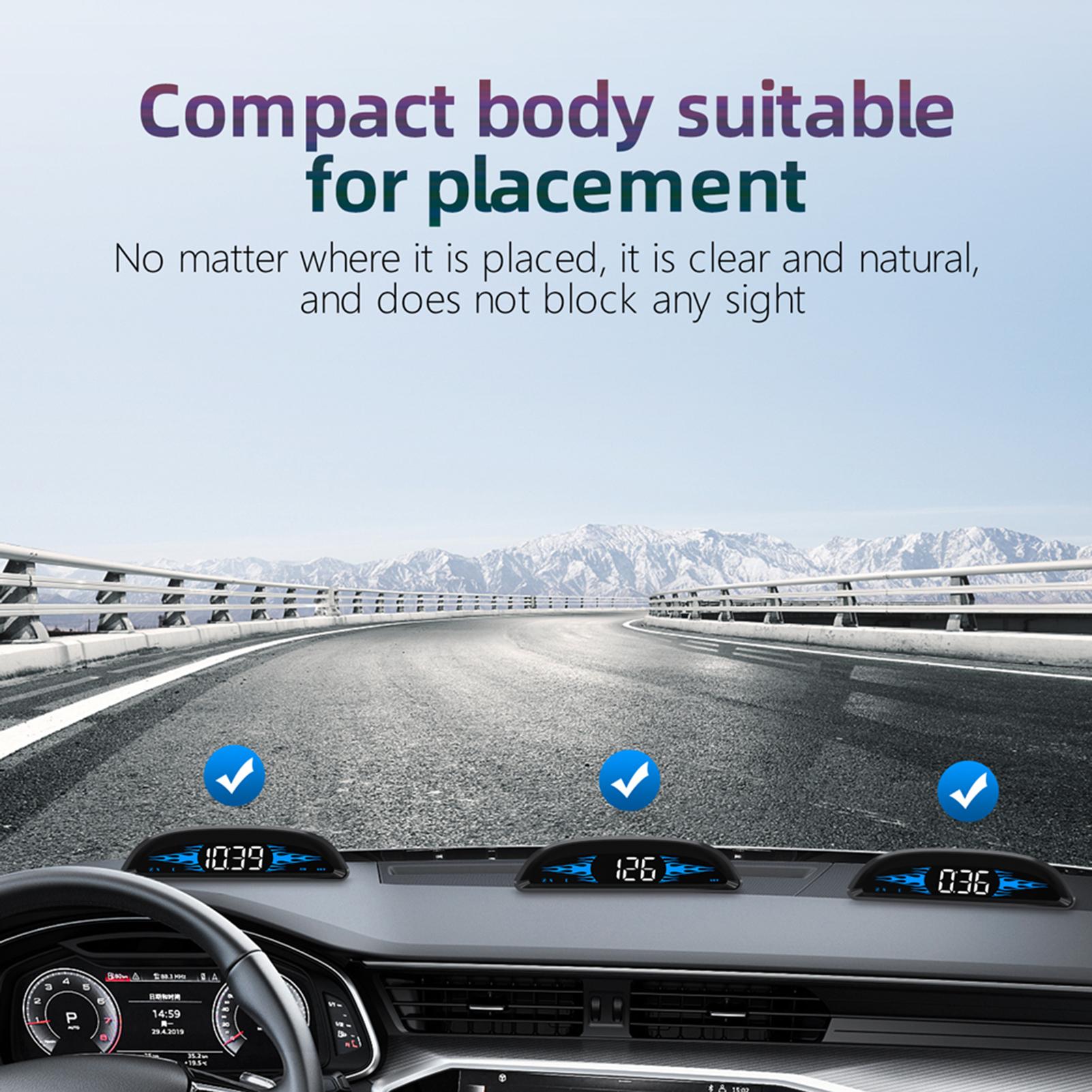 Car HUD Head-up Display Digital GPS Navigation Speedometer GPS Dual System with Overspeed Alarm Fatigue Driving Alarm