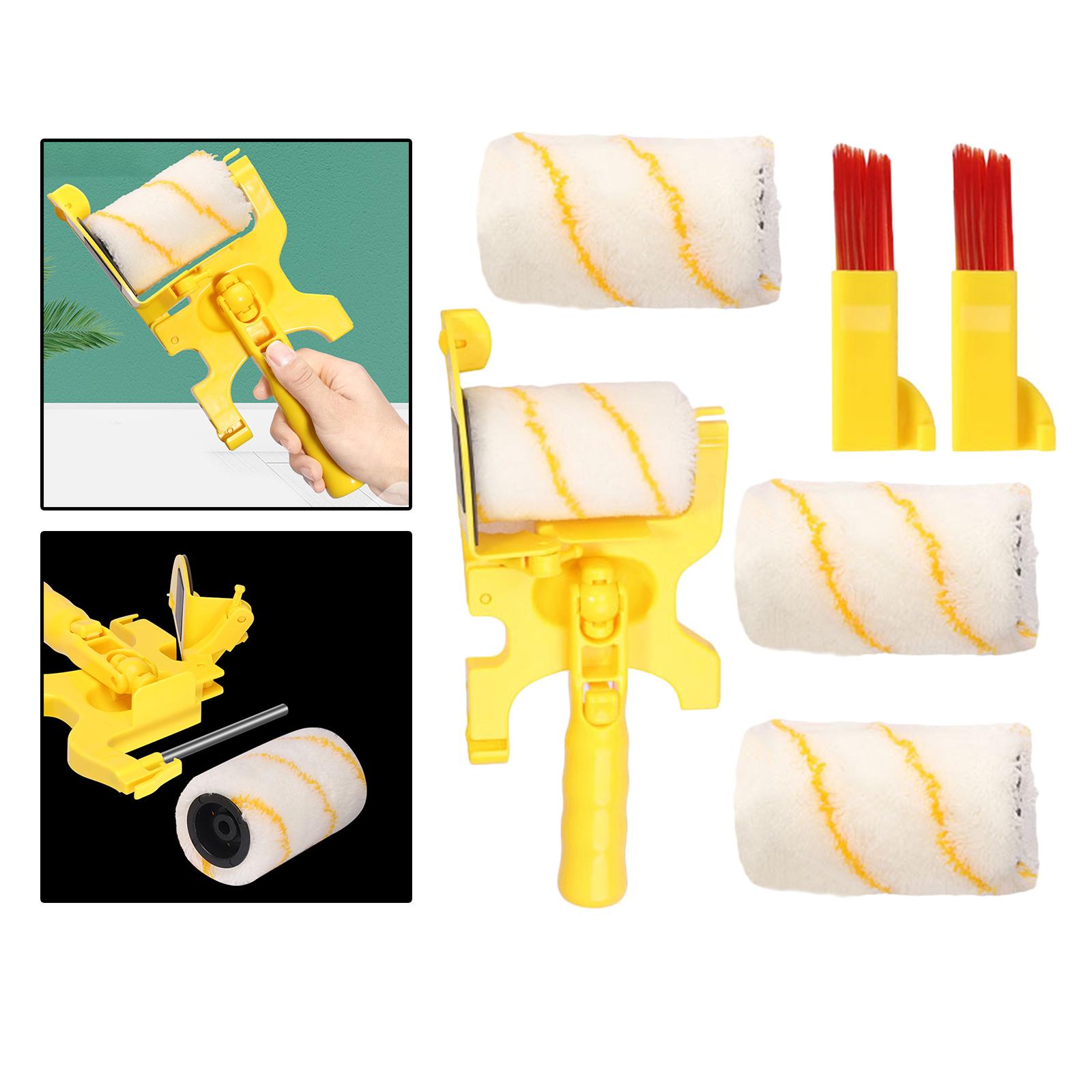 Paint Roller Brush Kit, Small Paint Brushes Edger Tool, Portable Clean-Cut House Cabinet Furniture Painting Supplies, Foam Brush