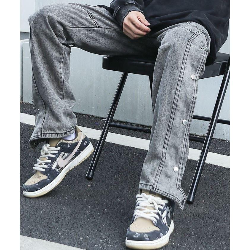 Quần snap cargo jeansblue nam, quần snap pants jeans plv streetwear