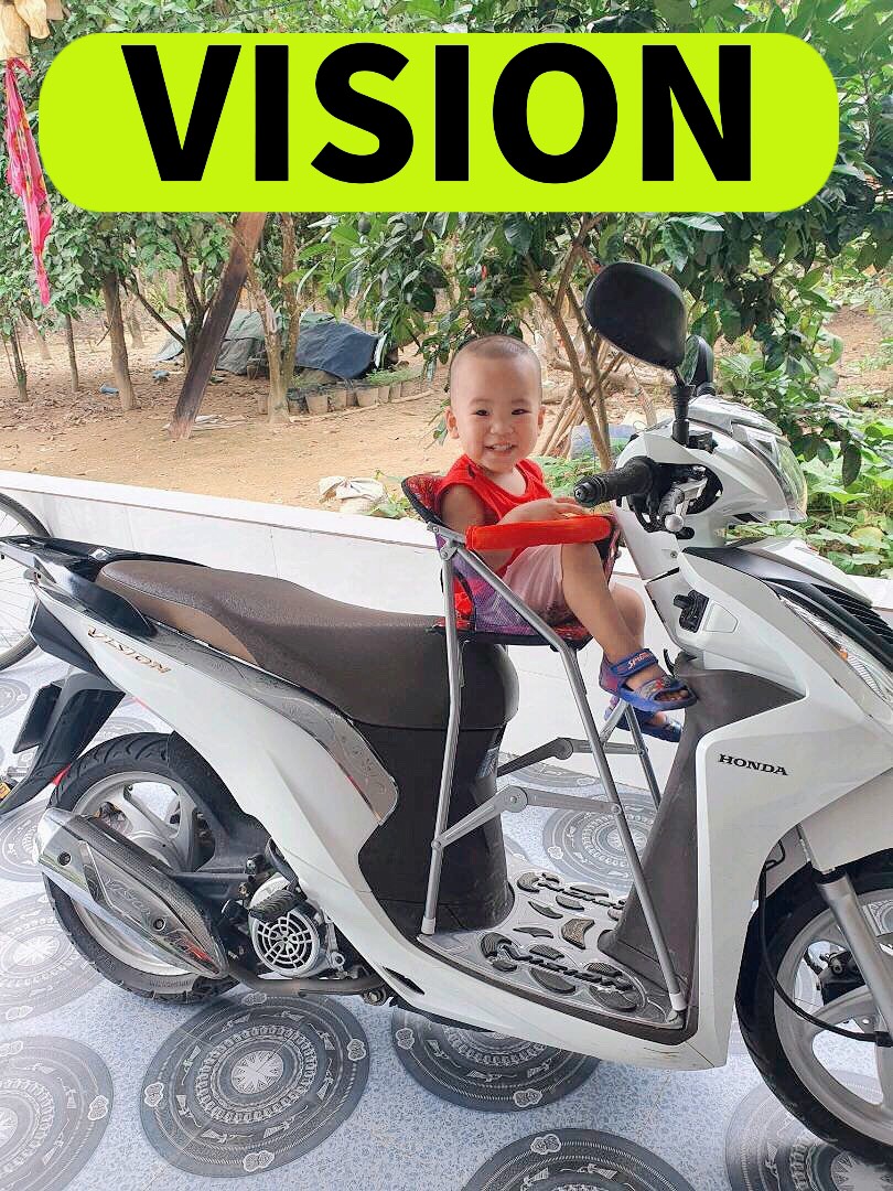 Ghế ngồi xe Vision cho bé , GHẾ GA XẾP SẮT SƠN TĨNH ĐIỆN