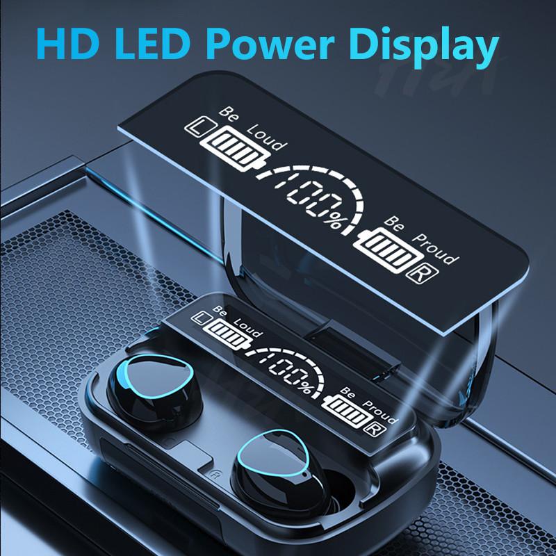 M10 TWS Bluetooth 5.1 2000MAh Tai Nghe Không Dây Tai Nghe Stereo Thể Thao Chống Thấm Nước Tai Nghe Nhét Tai Tai Nghe Có Micro