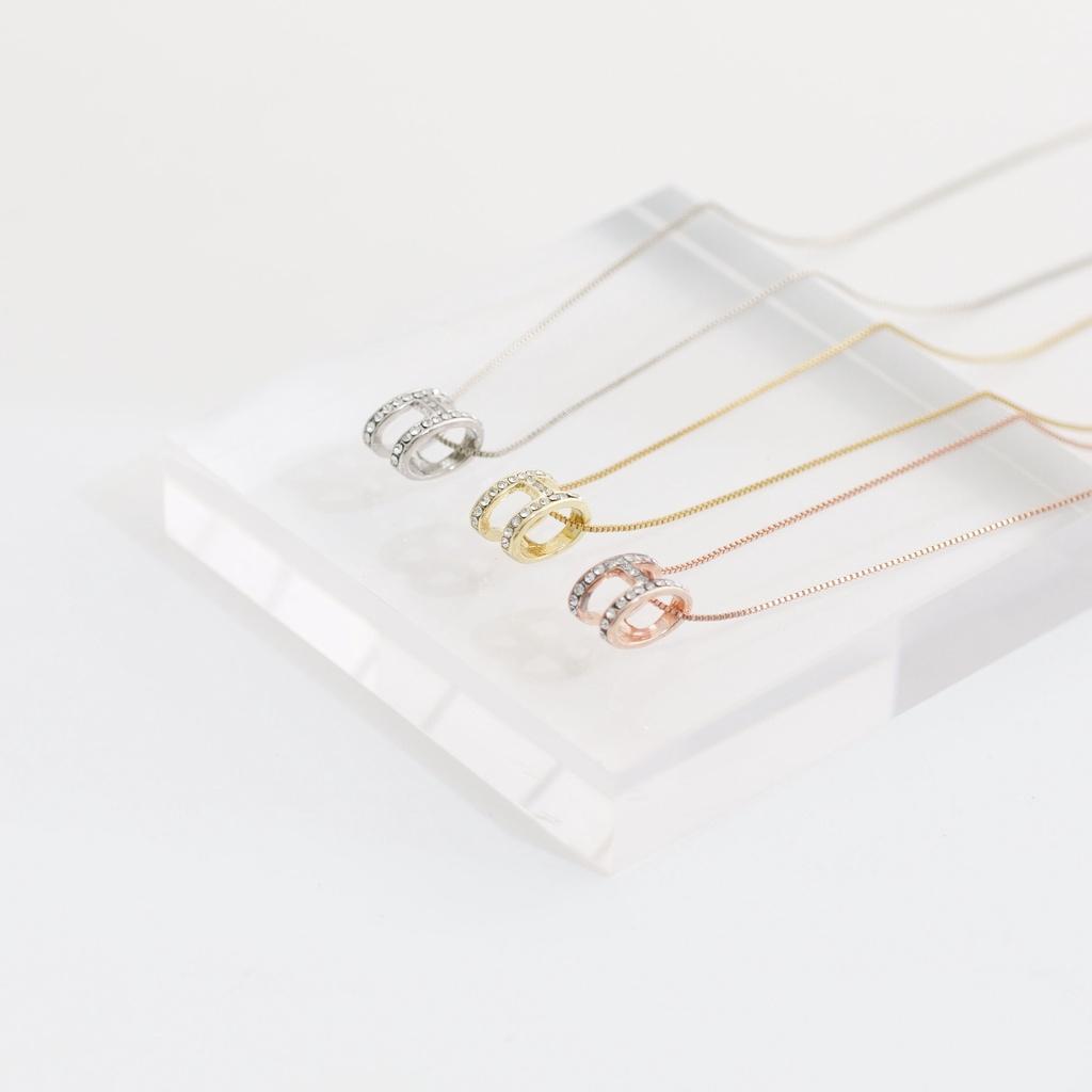 Dây chuyền nữ ATJ9906 , mặt chữ H đủ 3 màu lựa chọn vòng cổ - ANTA Jewelry