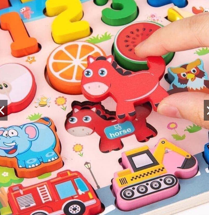 Bộ Đồ Chơi Câu Cá Ghép Hình Gỗ 62 Món Cho Bé  - Hàng Chất Lượng