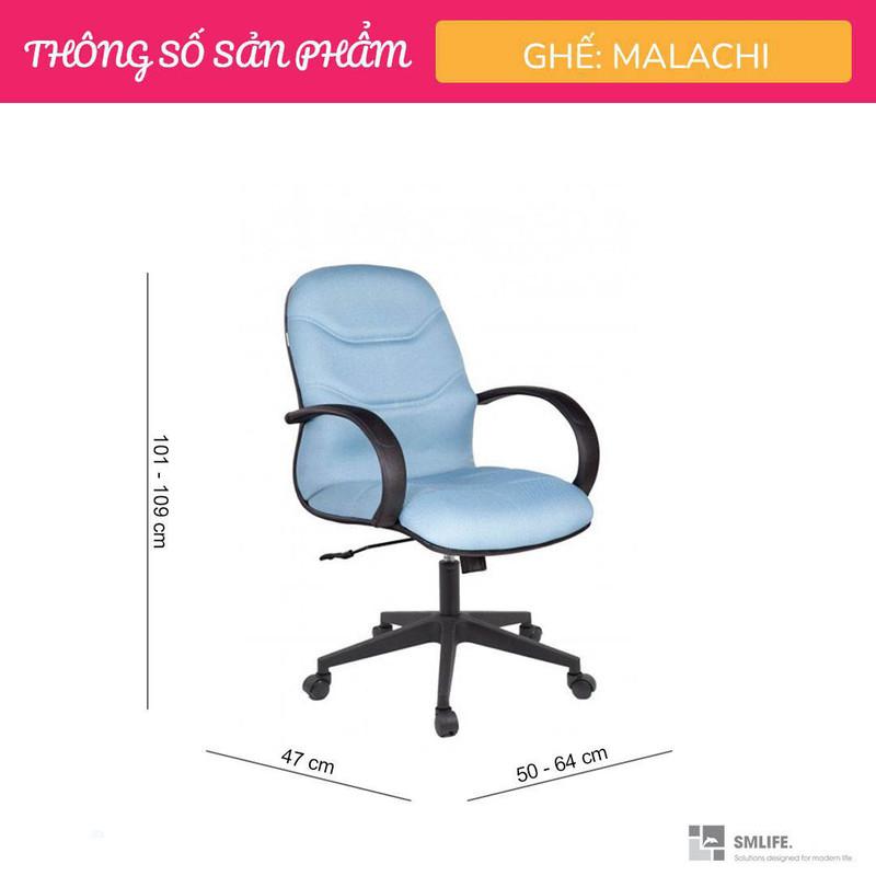 Ghế xoay văn phòng lưng trung bọc vải SMLIFE Malachi