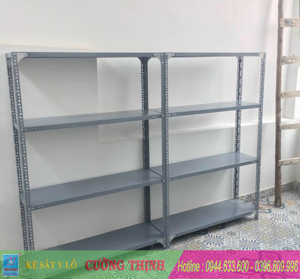 Kệ sắt V lỗ | cao 1m5, ngang 1m , rộng40cm - Kệ sắt Cường Thịnh