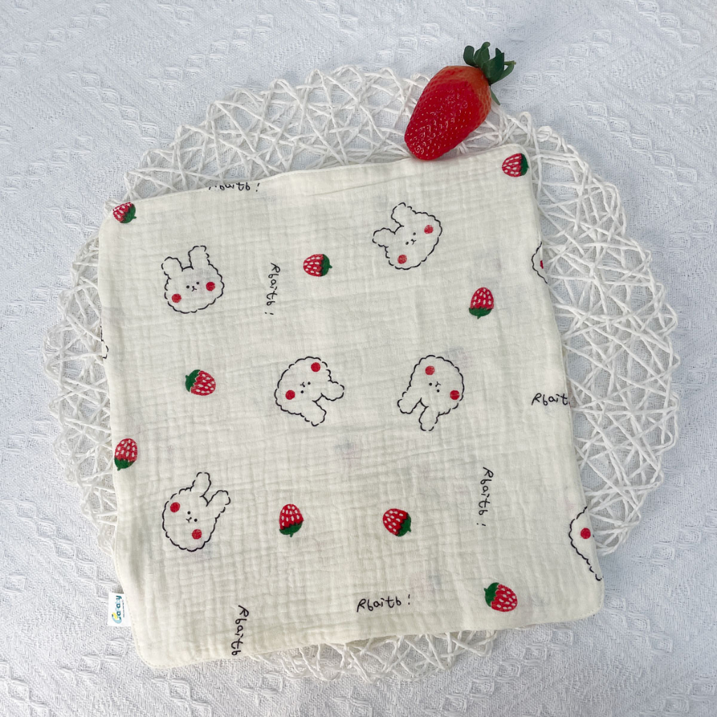Khăn Sữa Xô Muslin Cho Bé 2 Lớp 4 Lớp Siêu Thấm Hút Họa Tiết Cute An Toàn Da Bé - 330