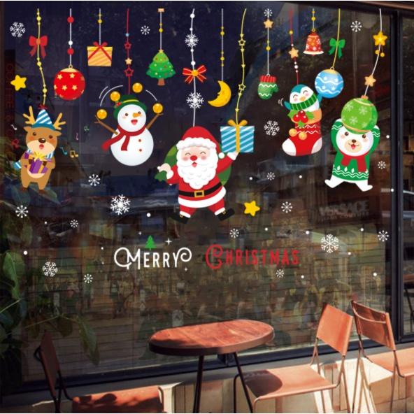 Decal trang trí Noel Hít Tĩnh Điện - Combo Noel đầy màu sắc dễ thương ( Nhiều mẫu )