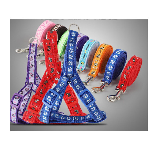 Dây dắt yếm vải dù chắc chắc nhiều màu cho chó