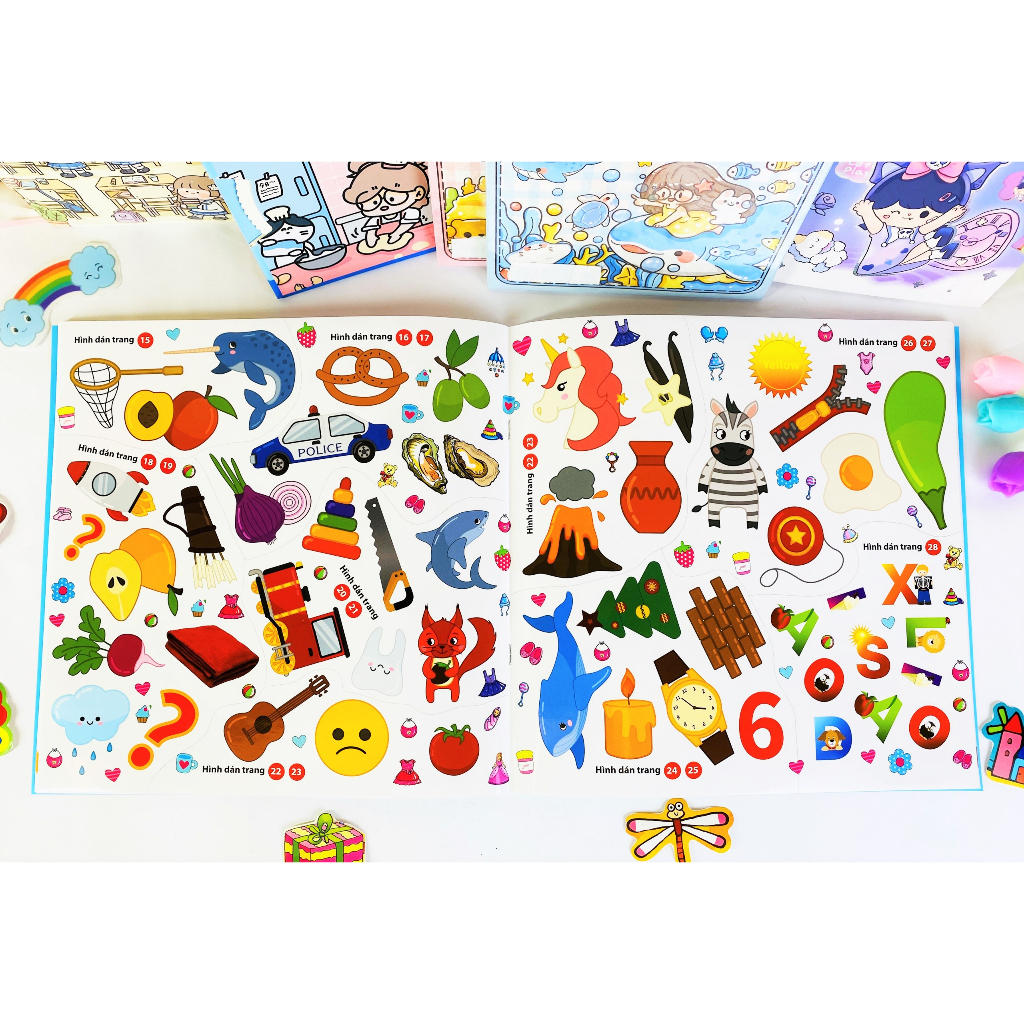 Sách - Combo 4 cuốn Bộ sưu tập 200 stickers IQ-EQ-CQ cho bé từ 2 - 8 tuổi - ndbooks