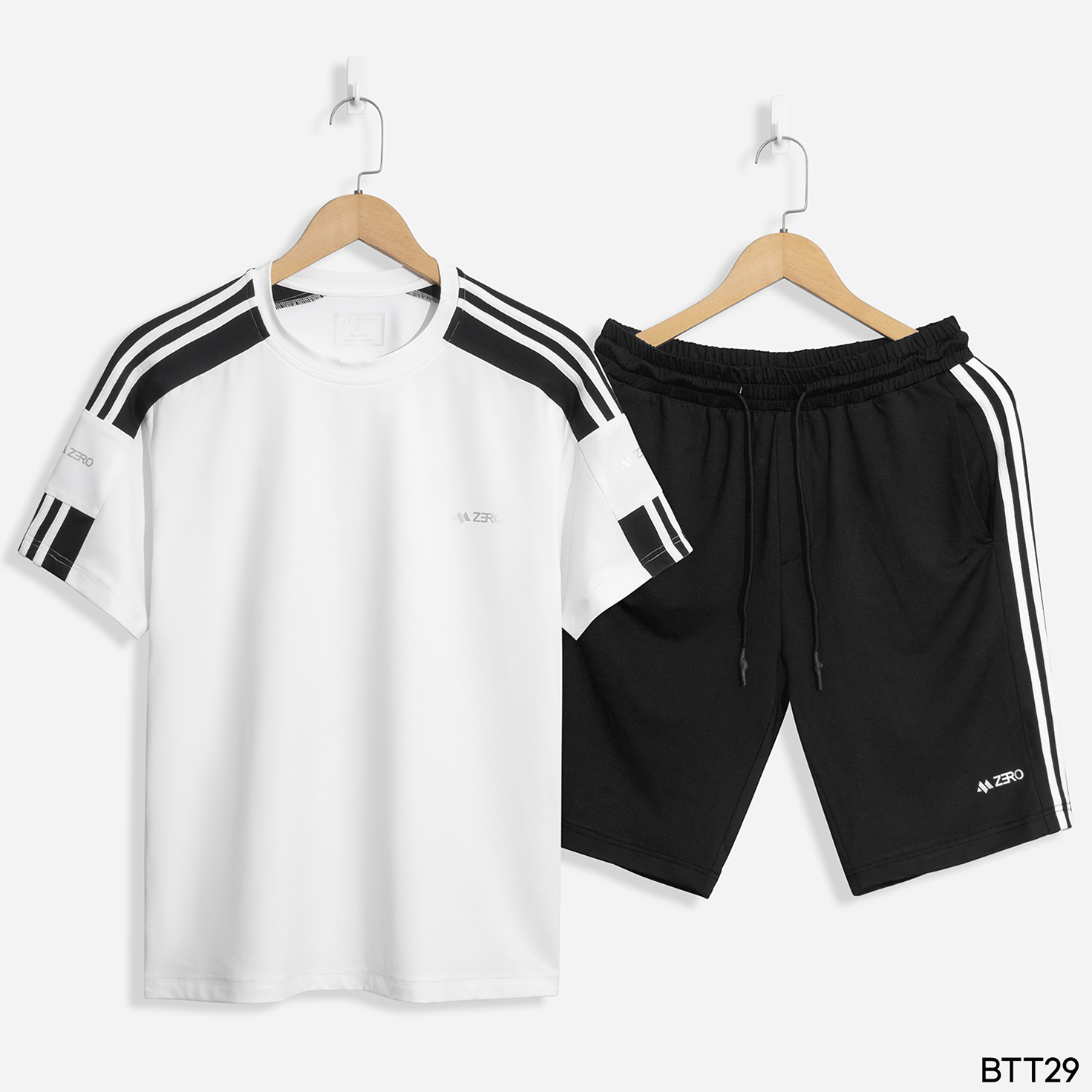 Bộ Quần Áo Nam Thể Thao Viền Tay Cao Cấp thời Trang ZERO – BTT29 TRẮNG – XL