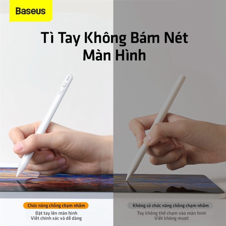 Bút cảm ứng Baseus Smooth Writing Capacitive Stylus dùng cho iPat Pro/ Smartphone/ Tablet Android (Active + Passive Version, Magnetic Adsorption, Tilt &amp;amp; Strength sensitive) - Hàng Chính Hãng