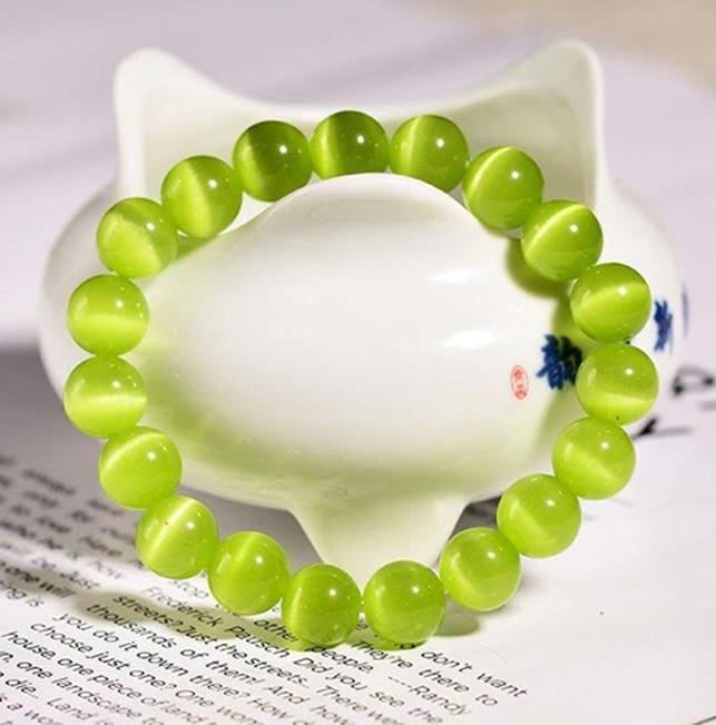 Vòng tay phong thủy đá opal mắt mèo hợp mệnh, chiêu tài hút lộc, bình an VTO1