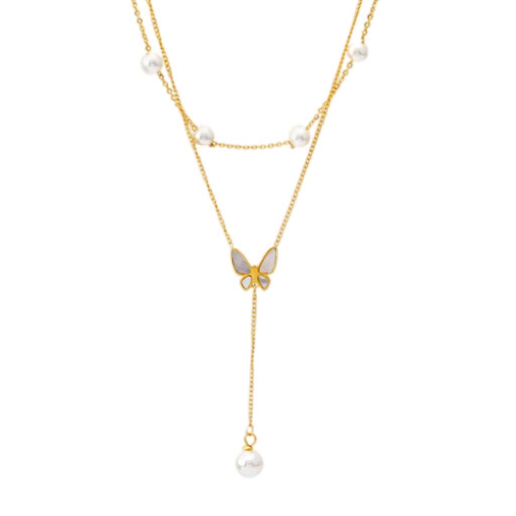 2021 2-layer Butterfly Chain Pendant Necklace Choker Women Jewelry Gifts