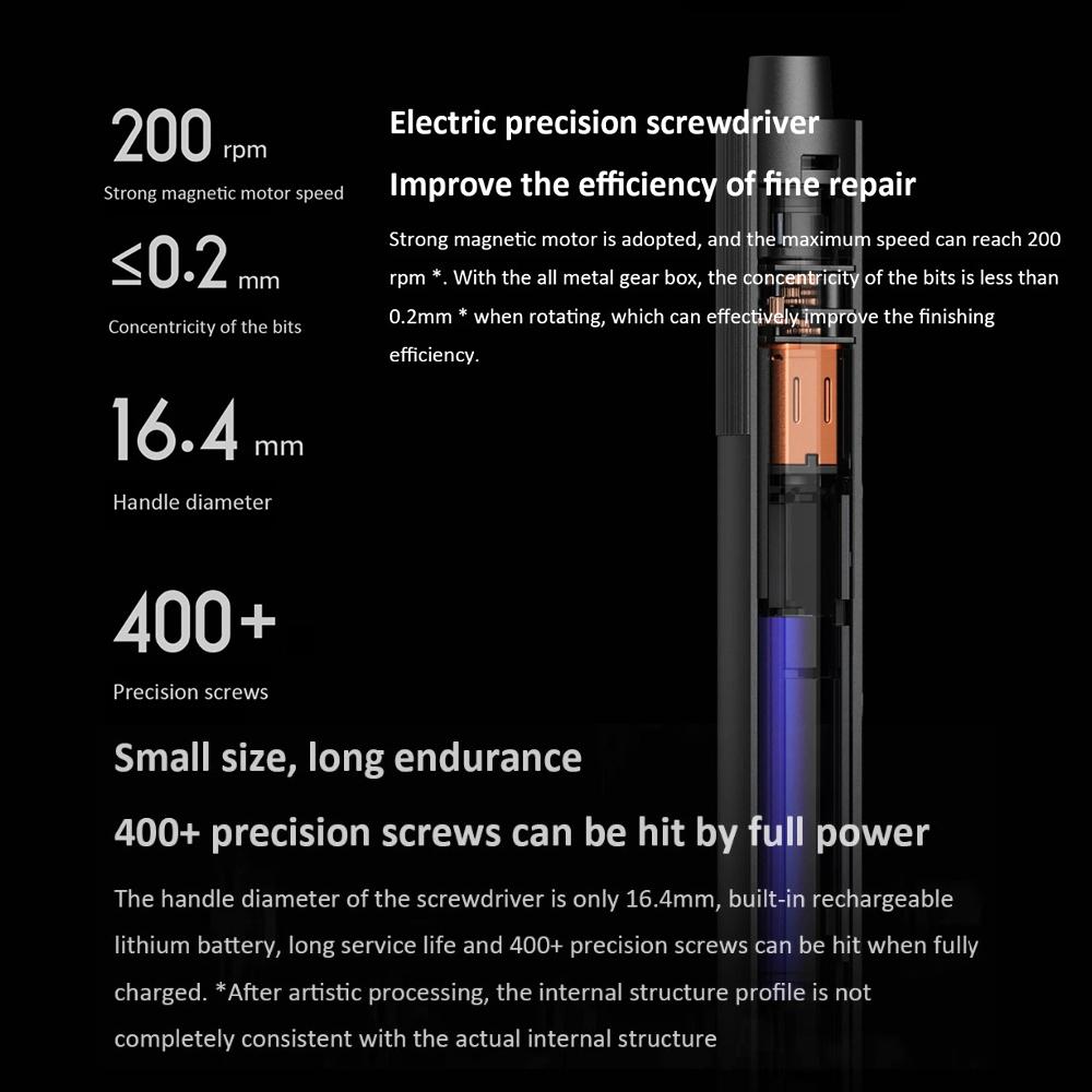 Original Xiaomi Mijia Electric Screwdriver 24 in 1 Precision Screwdriver Set w/24 Precision Magnetic Bits/Alluminum Box