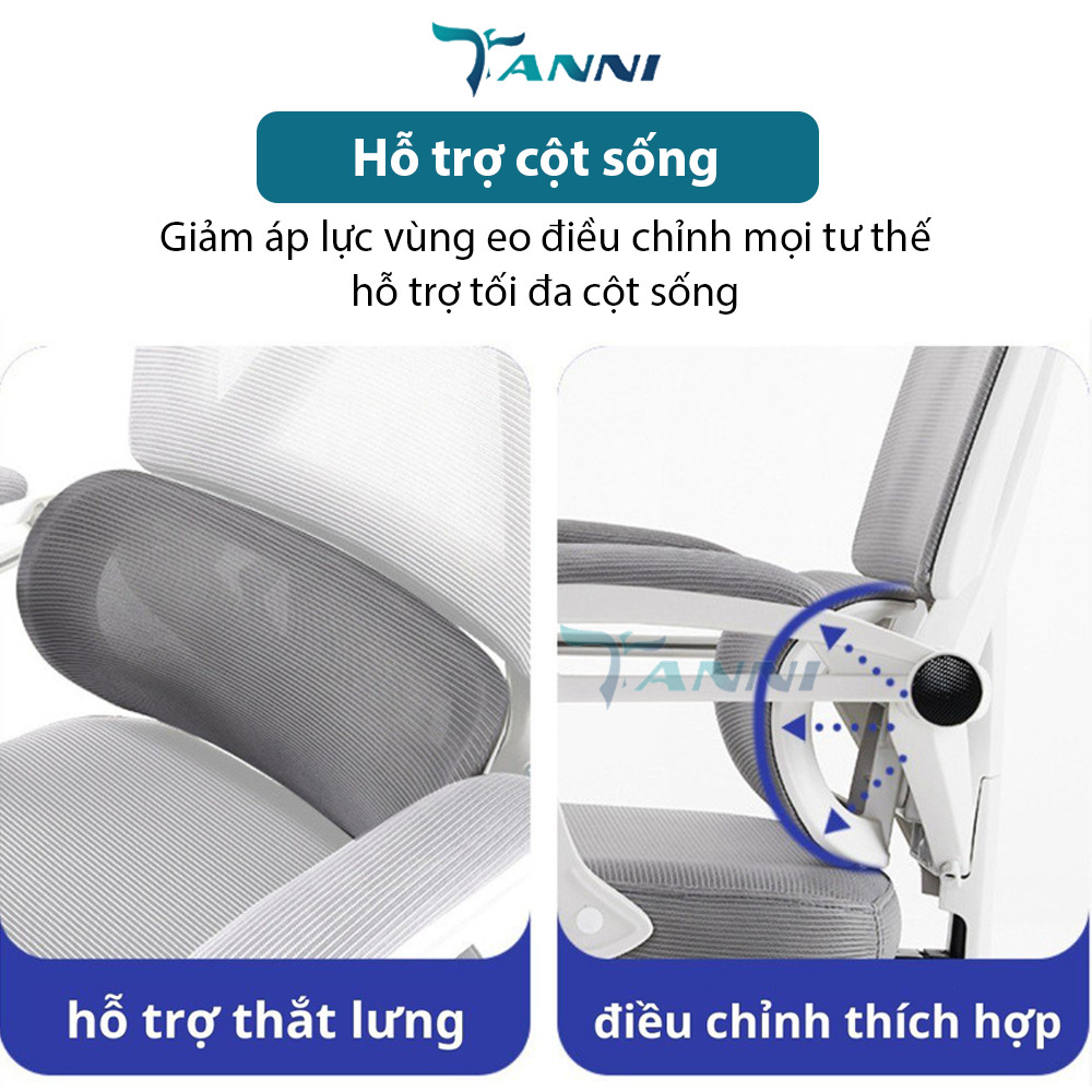 Hình ảnh Ghế Xoay Văn Phòng Công Thái Học Ergonomic Có Ngả Lưng Premium V1, Ghế Xoay Ngồi Làm Việc Cao Cấp Nhập Khẩu