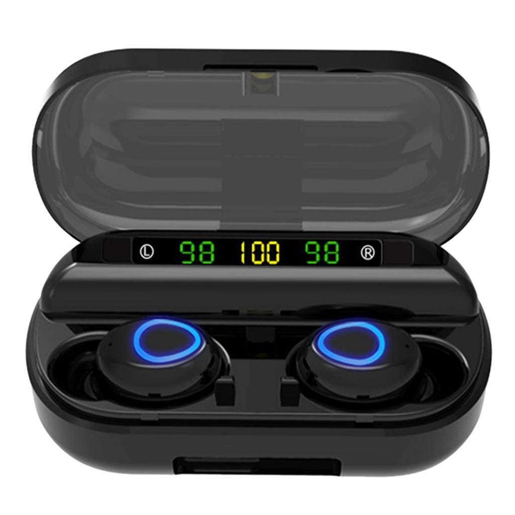 V10 V5.0 Wireless Touch Control LED Display Earphone Black