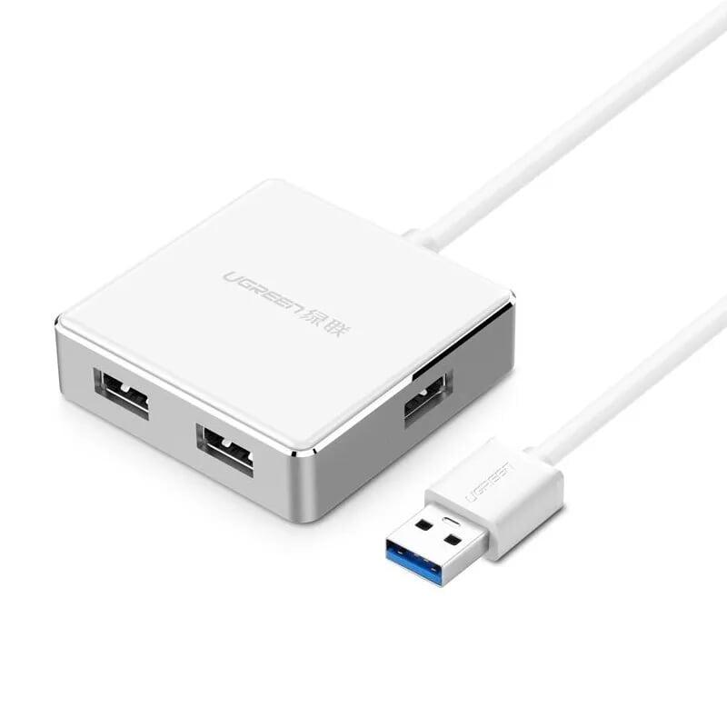 Ugreen UG20790US168TK 1M màu Bạc Bộ chia HUB USB 3.0 sang 4 USB 3.0 hỗ trợ nguồn 5V - HÀNG CHÍNH HÃNG